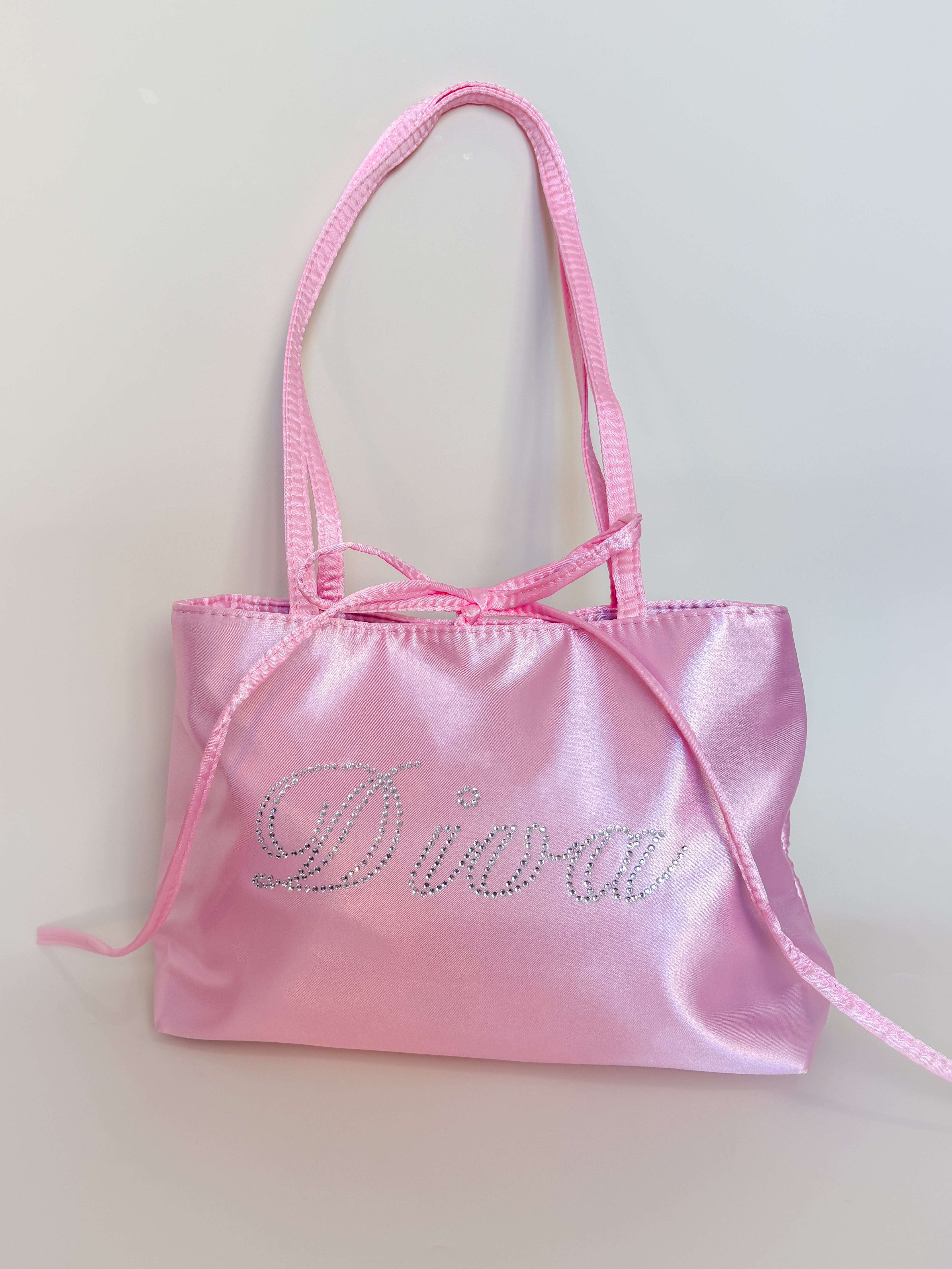 Pink Diva Bedazzled Satin Shoulder Bag