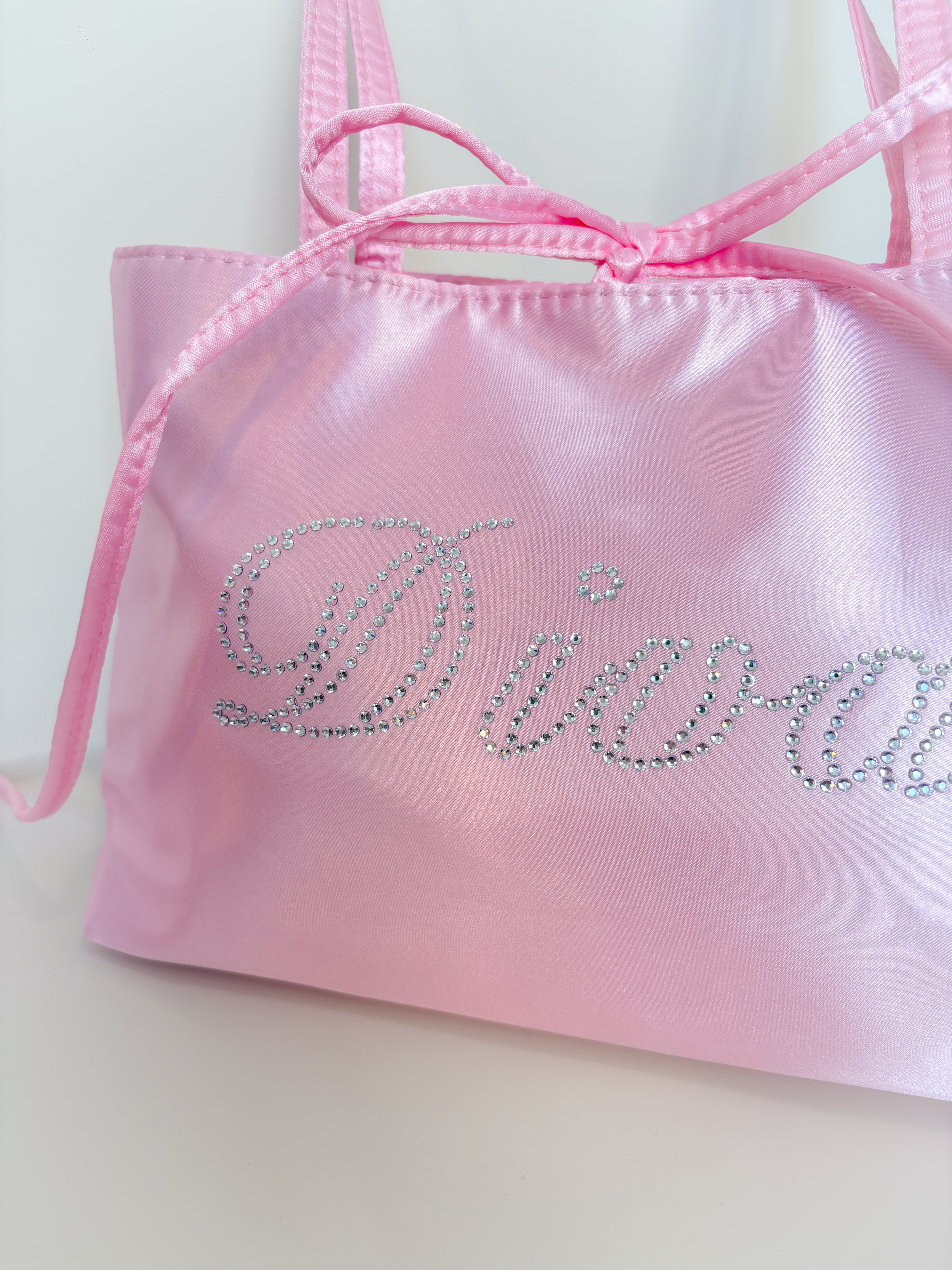Pink Diva Bedazzled Satin Shoulder Bag