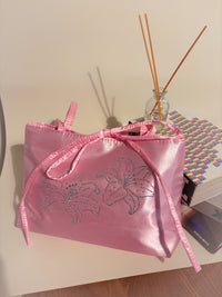 Pink Lily Bedazzled Satin Shoulder Bag