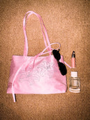 Pink Lily Bedazzled Satin Shoulder Bag