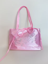 Pink Lily Bedazzled Satin Shoulder Bag