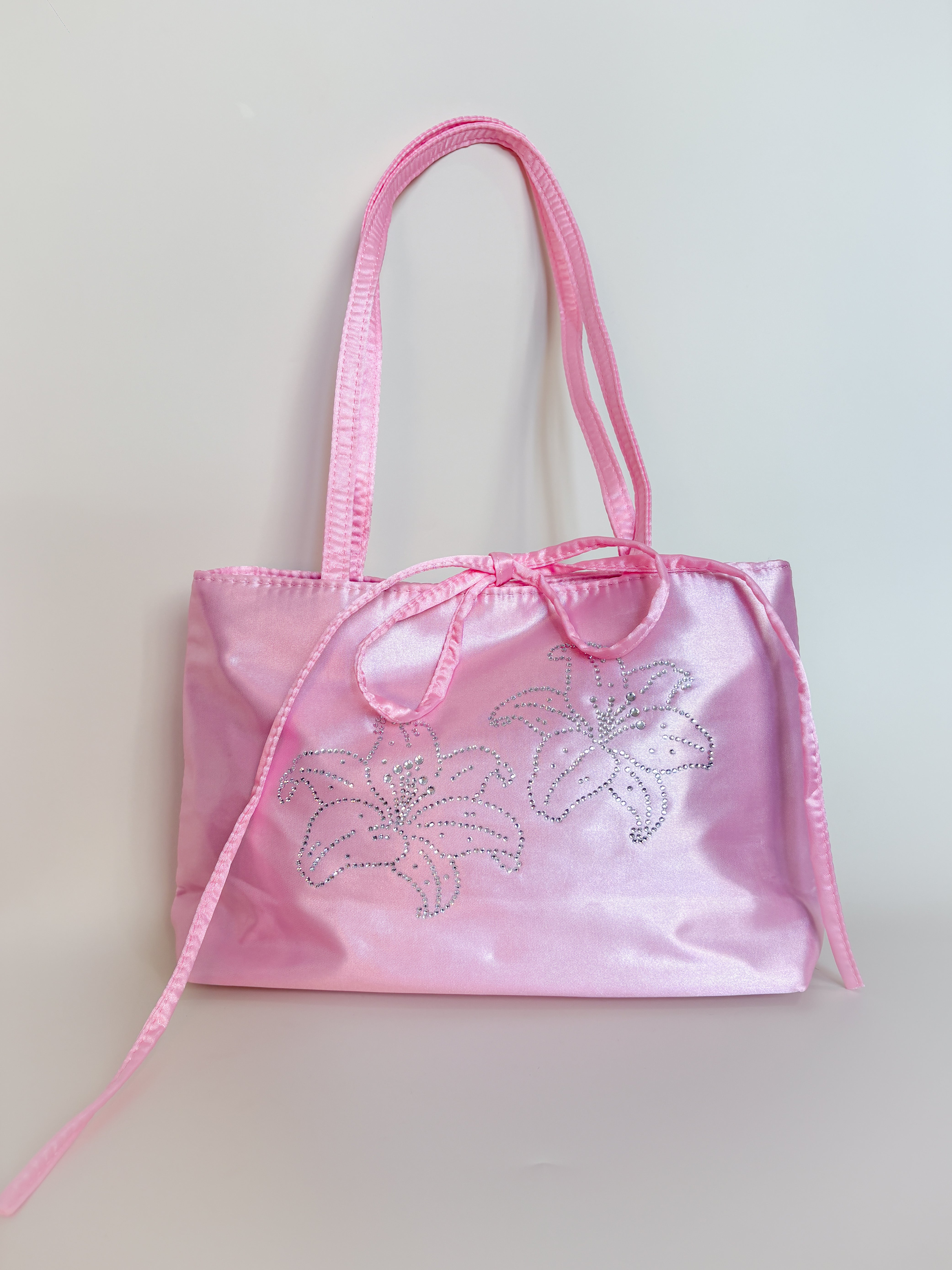 Pink Lily Bedazzled Satin Shoulder Bag