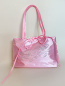Pink Lily Bedazzled Satin Shoulder Bag