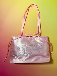 Pink Lily Bedazzled Satin Shoulder Bag
