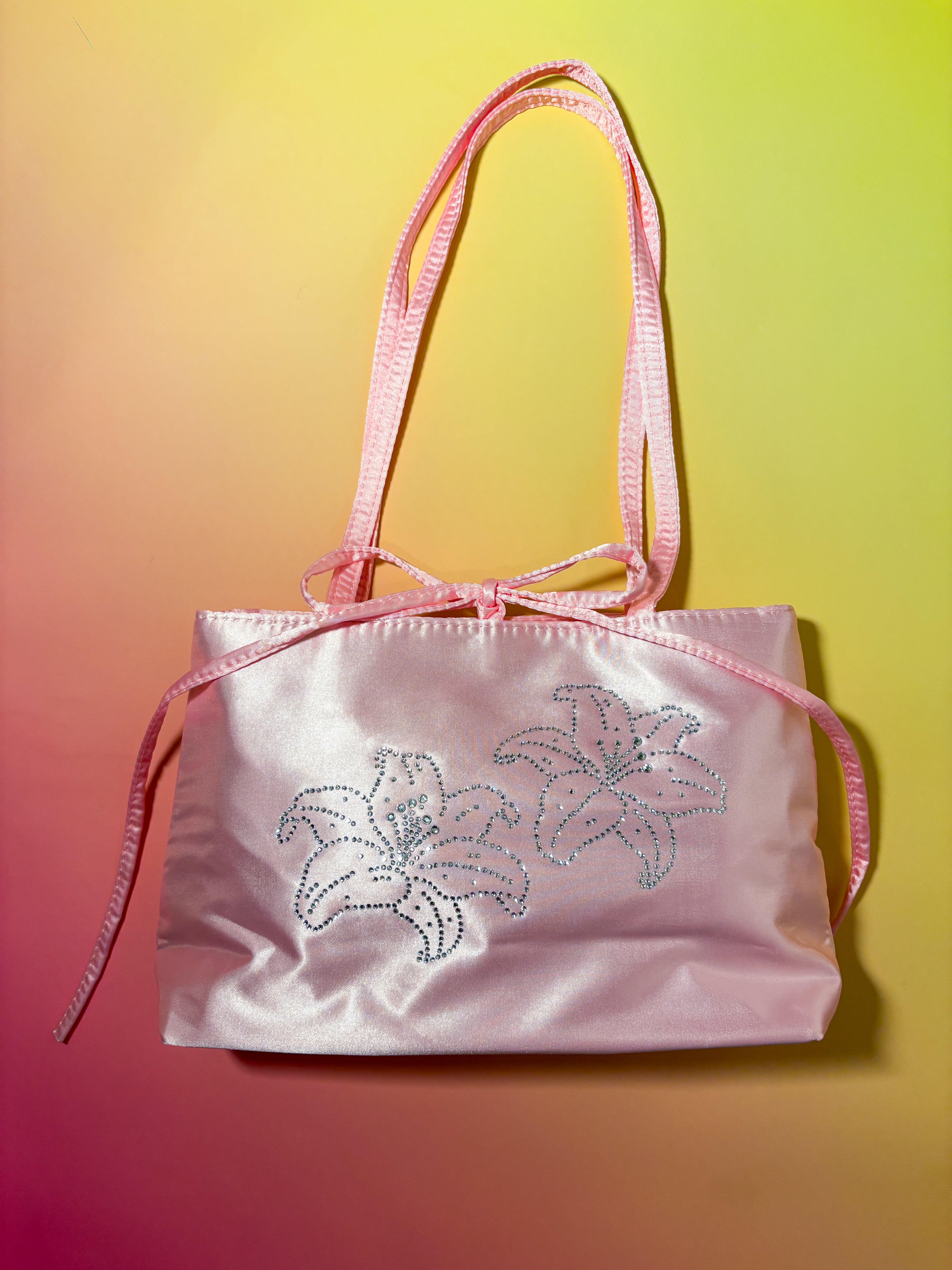 Pink Lily Bedazzled Satin Shoulder Bag
