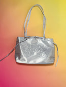 Silver Angel Bedazzled Satin Shoulder Bag