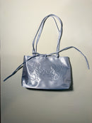 Silver Angel Bedazzled Satin Shoulder Bag