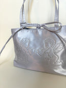 Silver Angel Bedazzled Satin Shoulder Bag