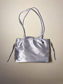 Silver Dolphin Bedazzled Satin Shoulder Bag
