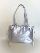 Silver Dolphin Bedazzled Satin Shoulder Bag